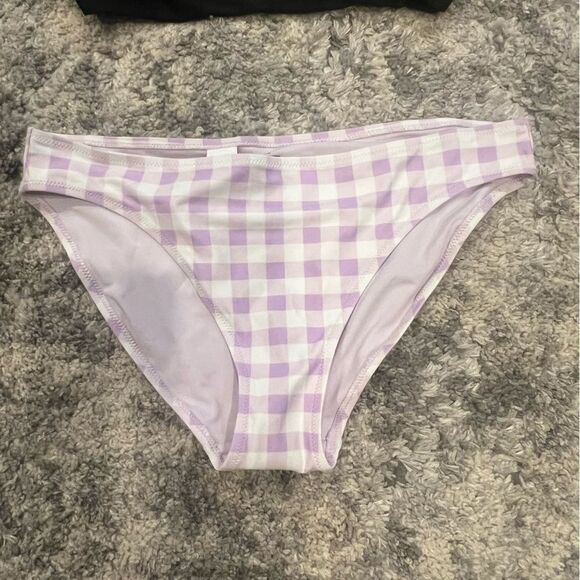 NWT Aerie purple and white gingham bikini bottom size medium women's - Picture 6 of 9